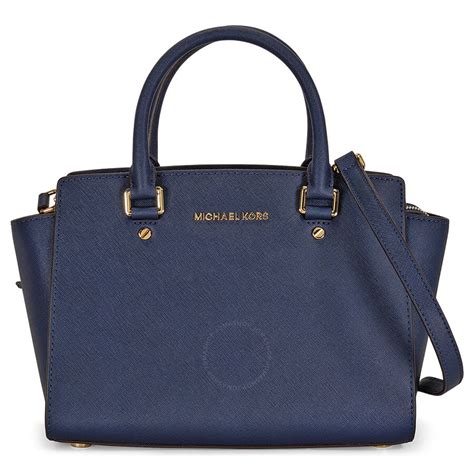 navy michael kors selma|michael kors selma satchel.